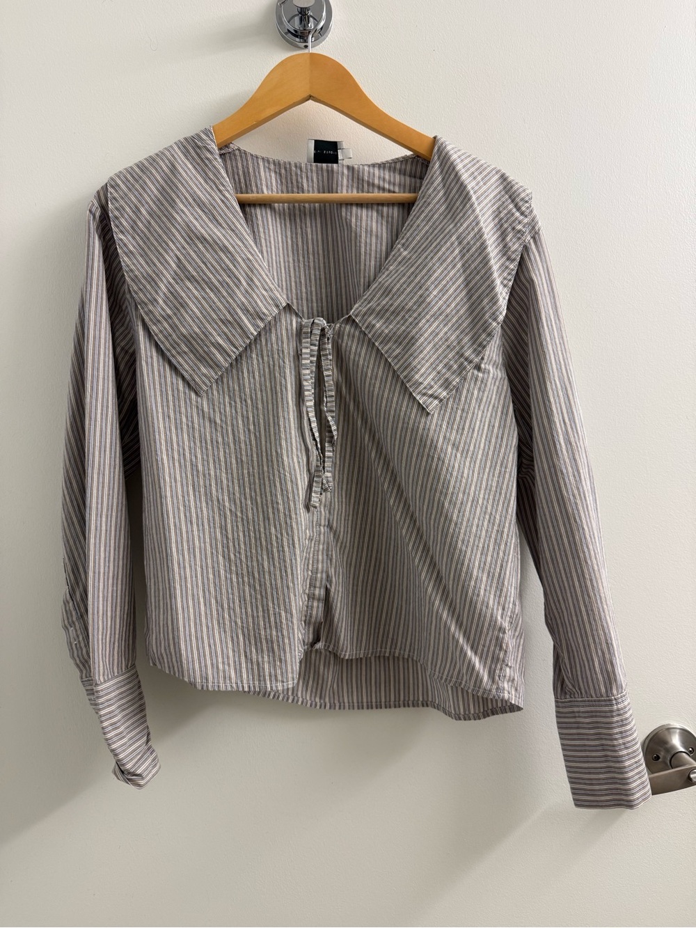 Deiji Studios Collared Tie Shirt Seas Stripe